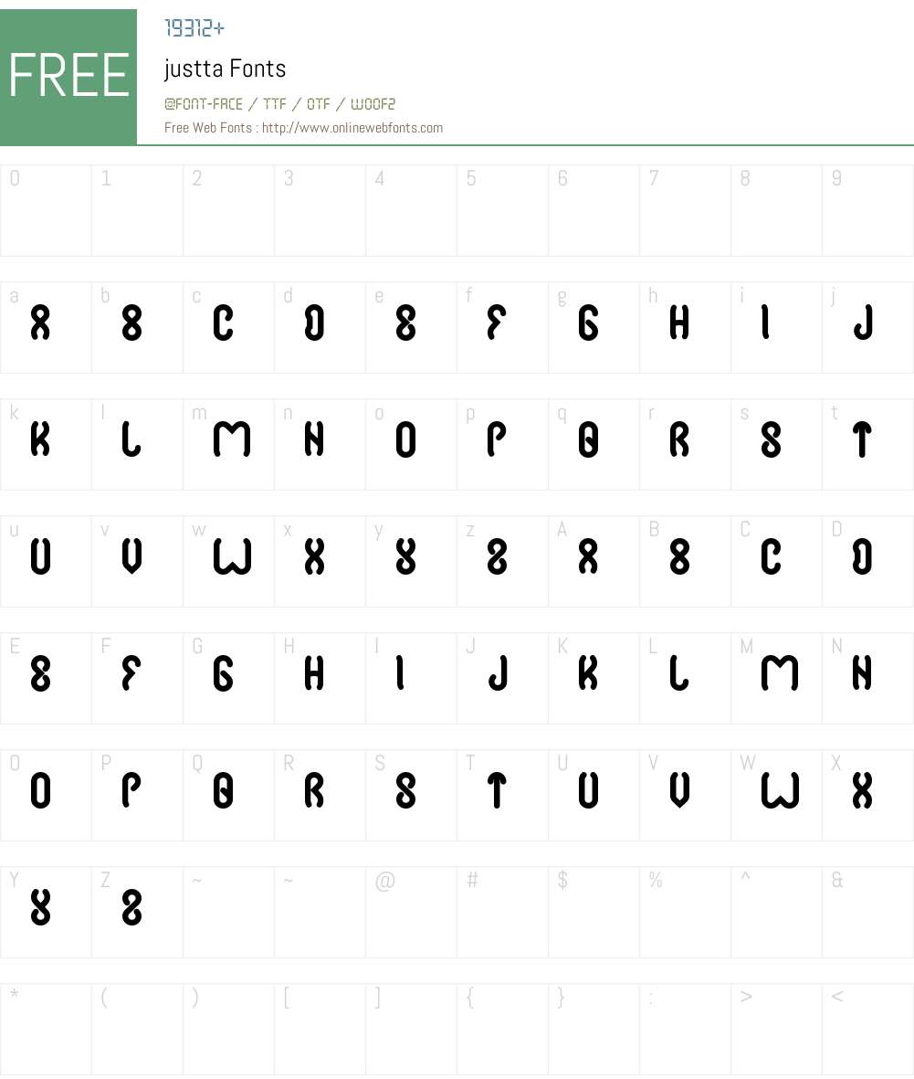 justta Font Screenshots