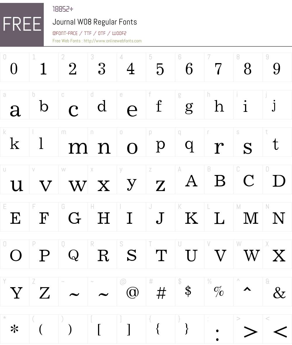 Journal Font Screenshots