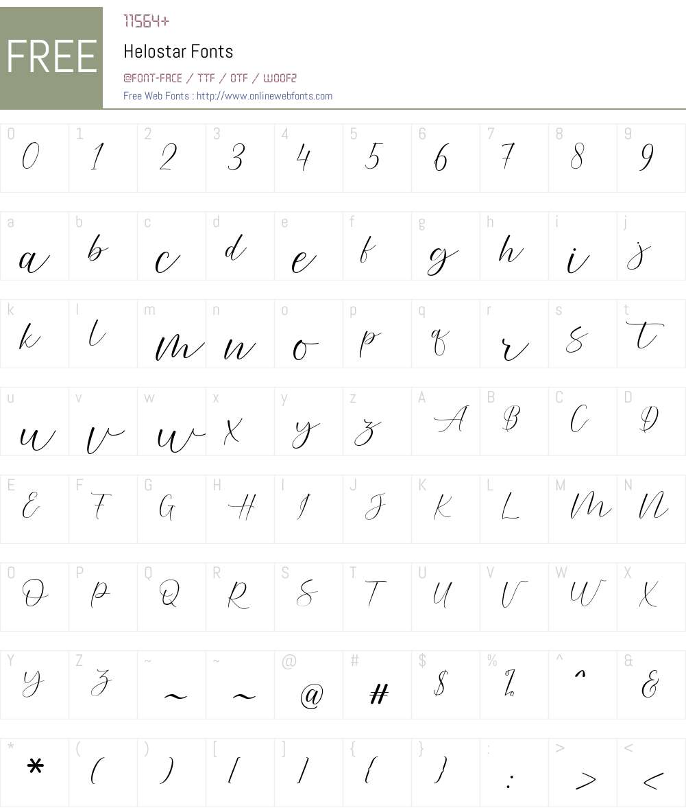 Helostar Font Screenshots