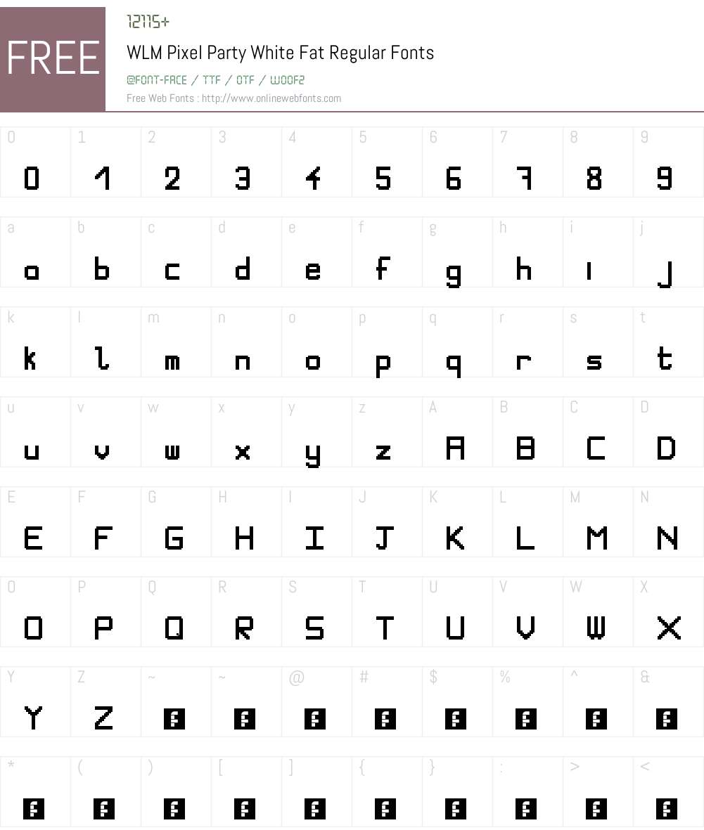 WLM Pixel Party White Fat Font Screenshots