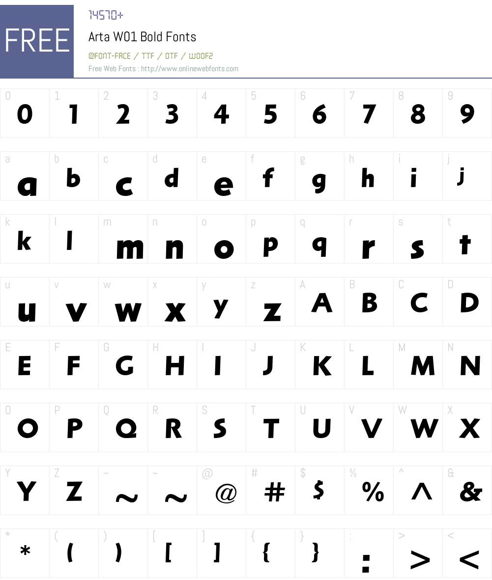 ArtaW01-Bold Font Screenshots