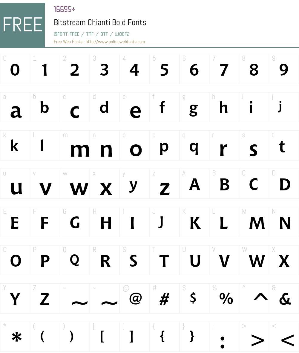 Bitstream Chianti Font Screenshots