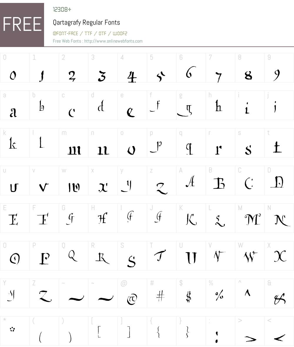 Qartagrafy Regular Font Screenshots