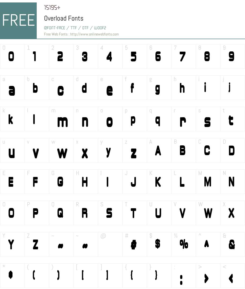 Overload Font Screenshots