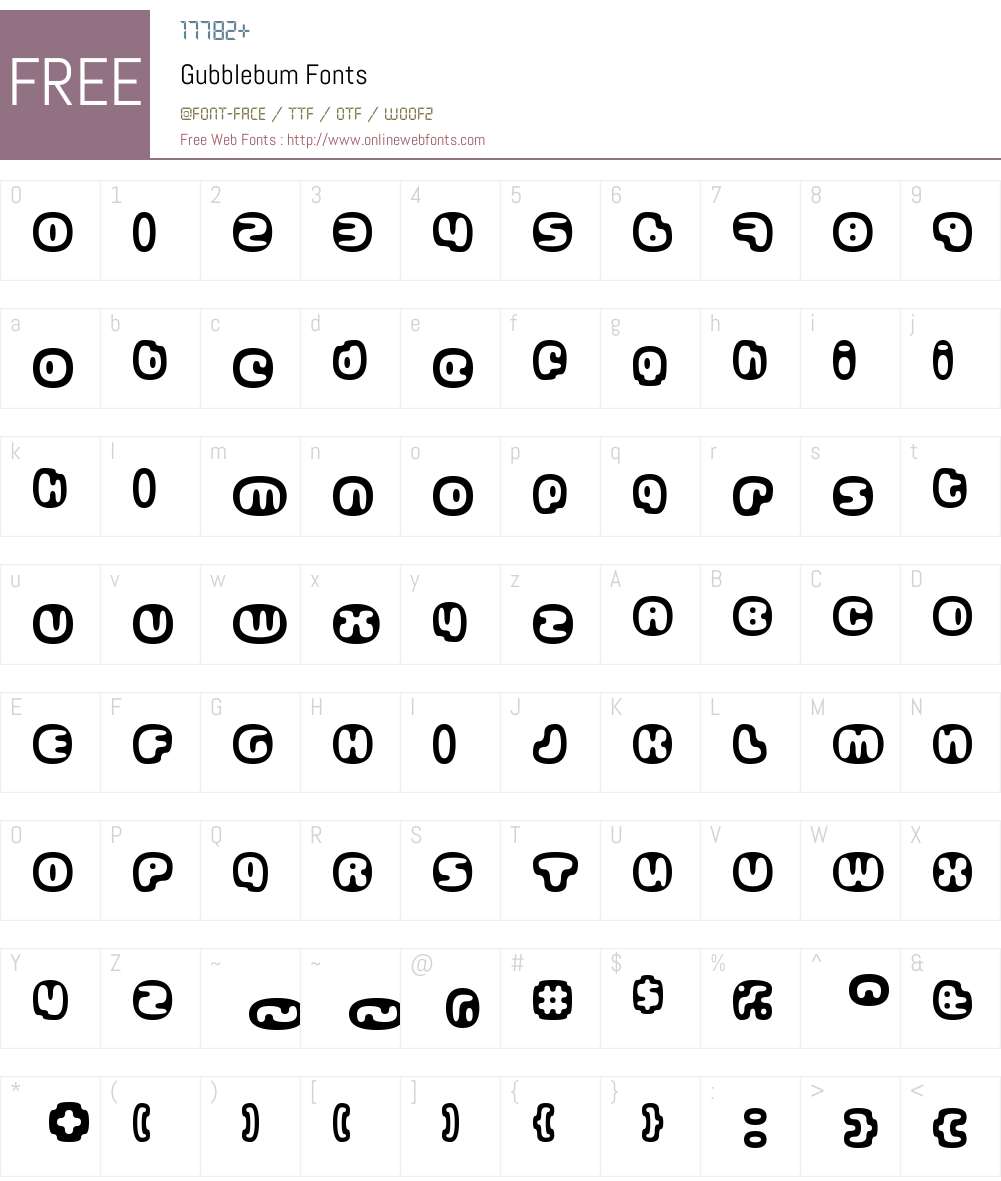 Gubblebum Font Screenshots