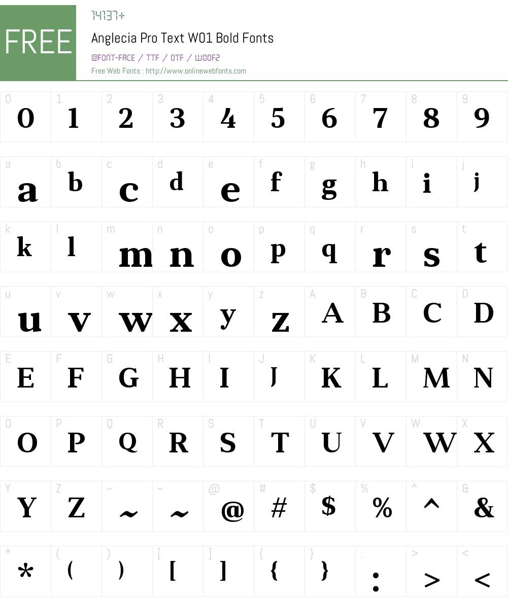 AngleciaProTextW01-Bold Font Screenshots
