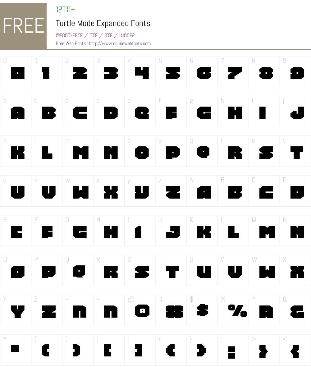 Turtle Mode Expanded Font Screenshots