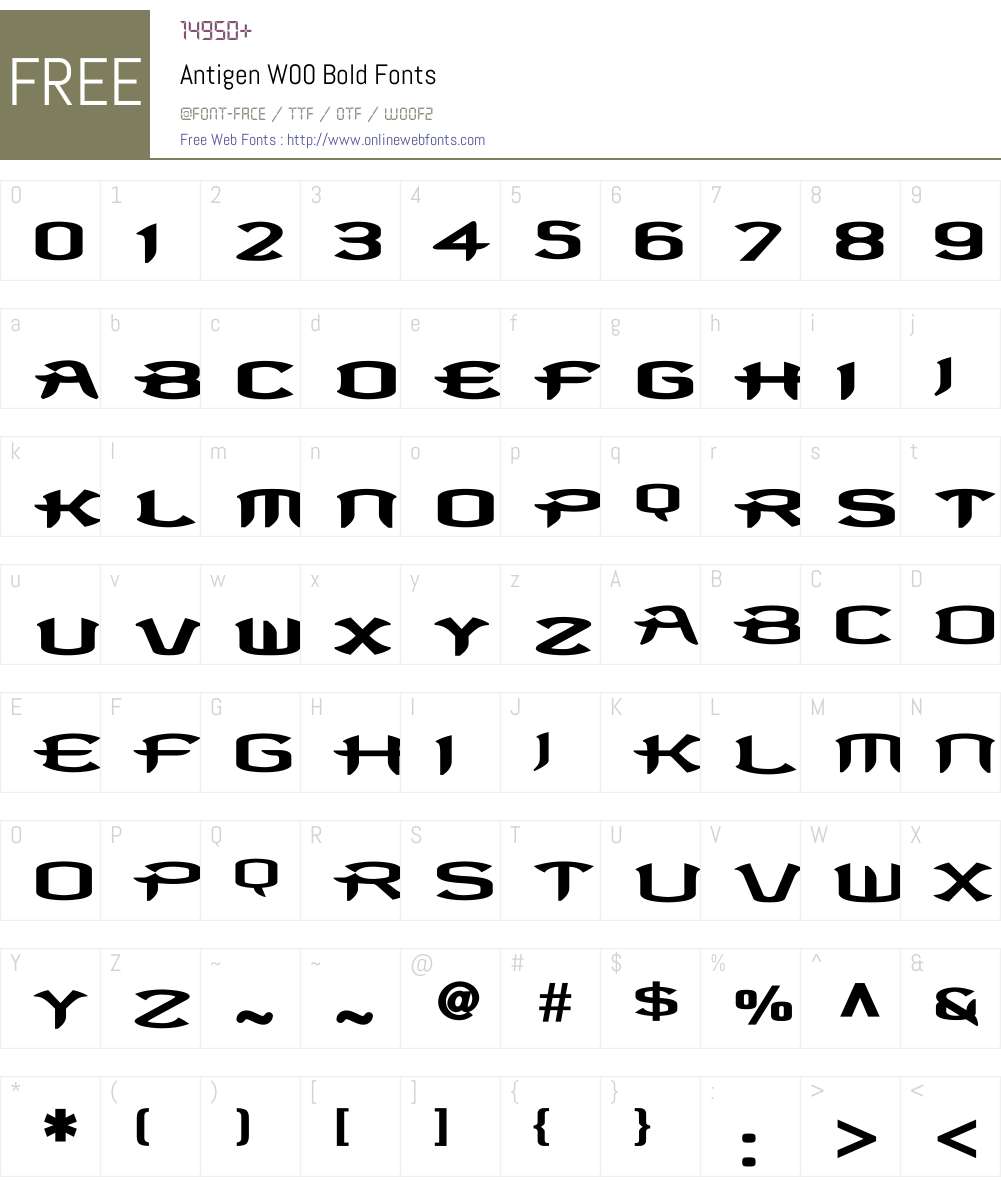 Antigen Bold Font Screenshots