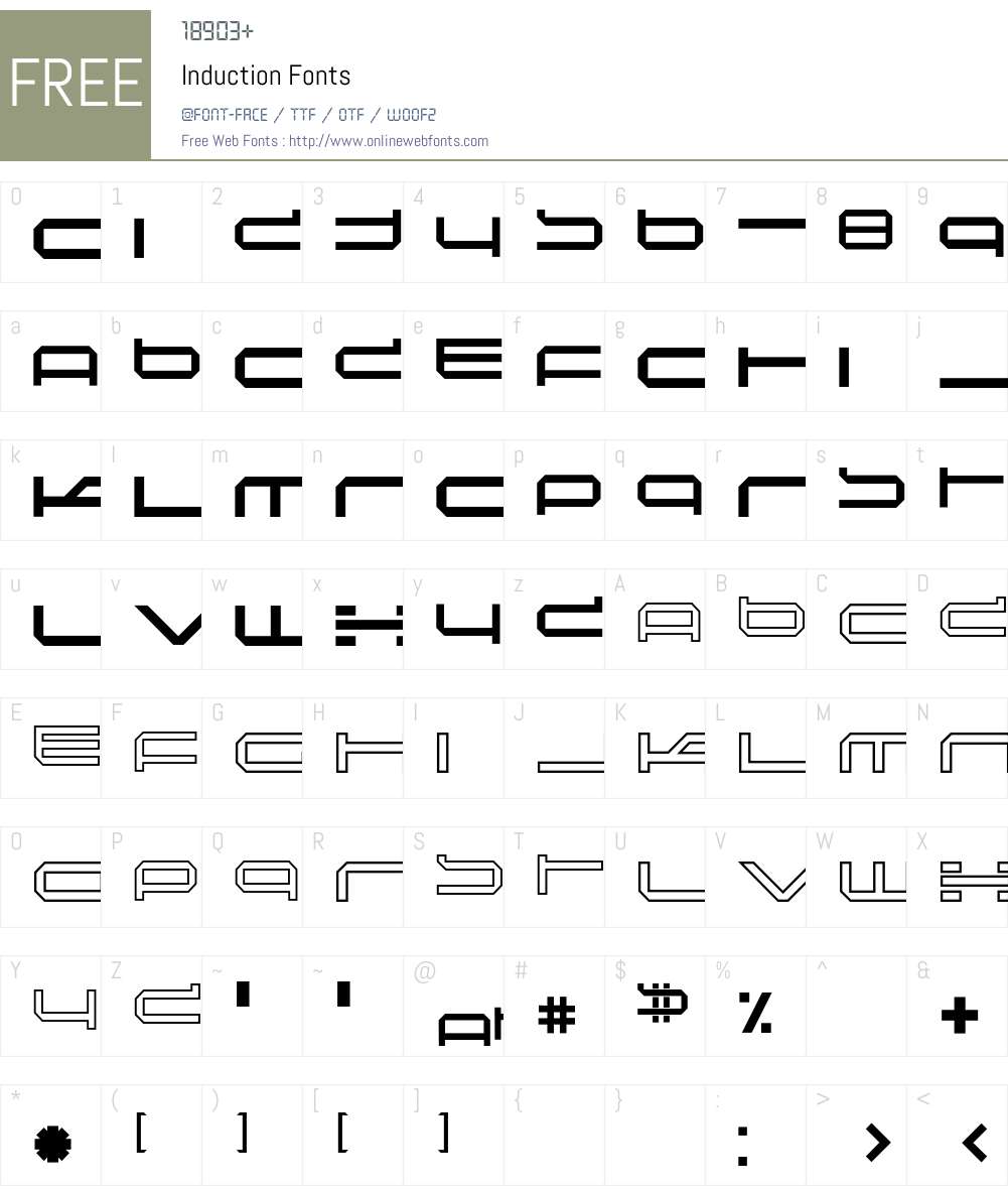 Induction Font Screenshots