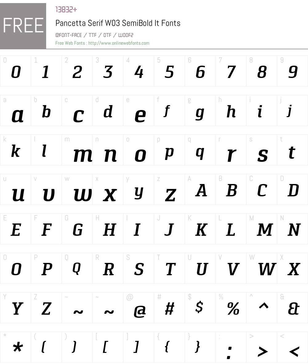 Pancetta Serif Pro Font Screenshots