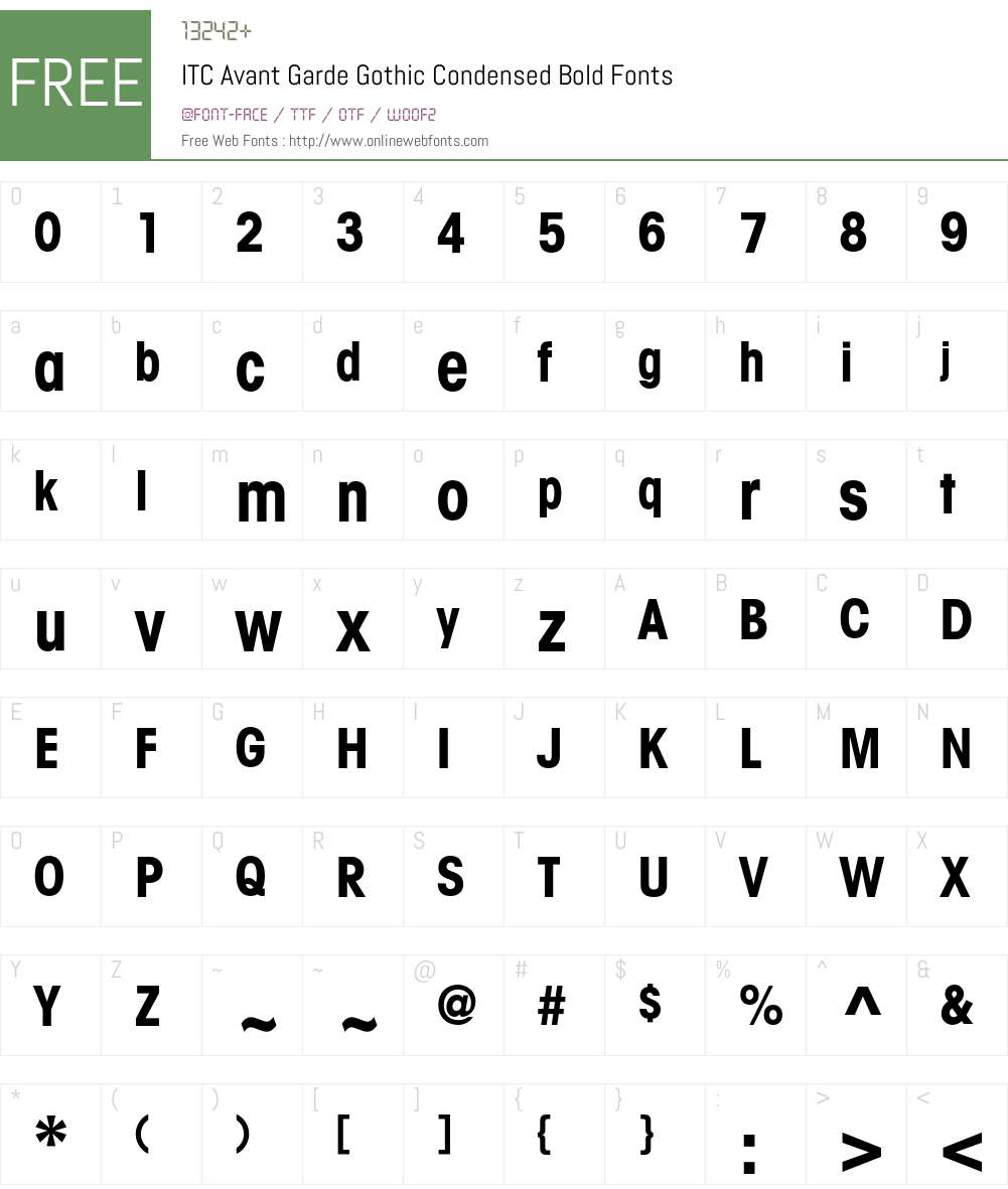 ITC Avant Garde Gothic Font Screenshots