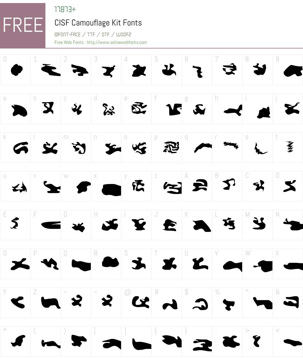 CISF Camouflage Kit Font Screenshots