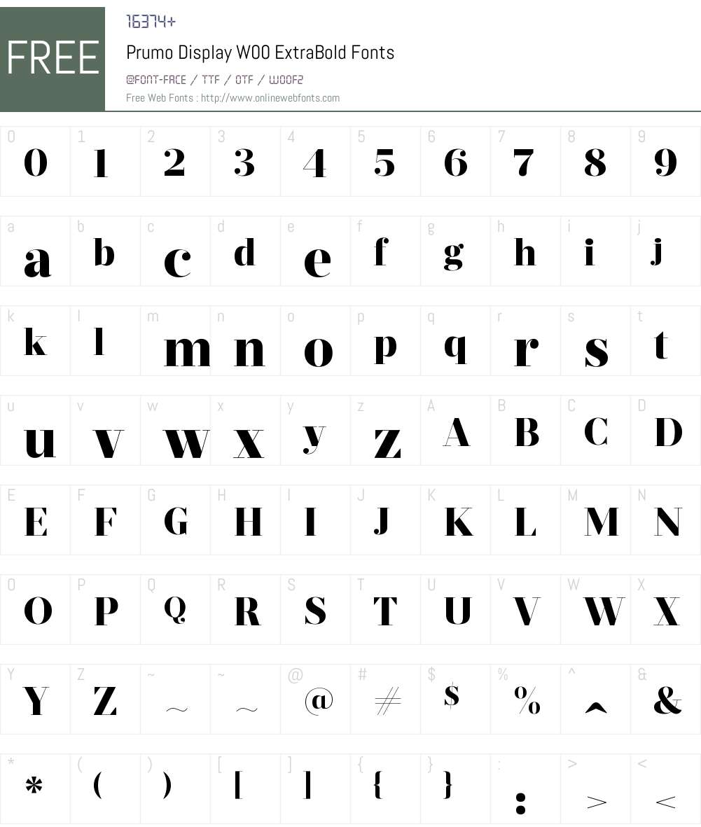 PrumoDisplayW00-ExtraBold Font Screenshots