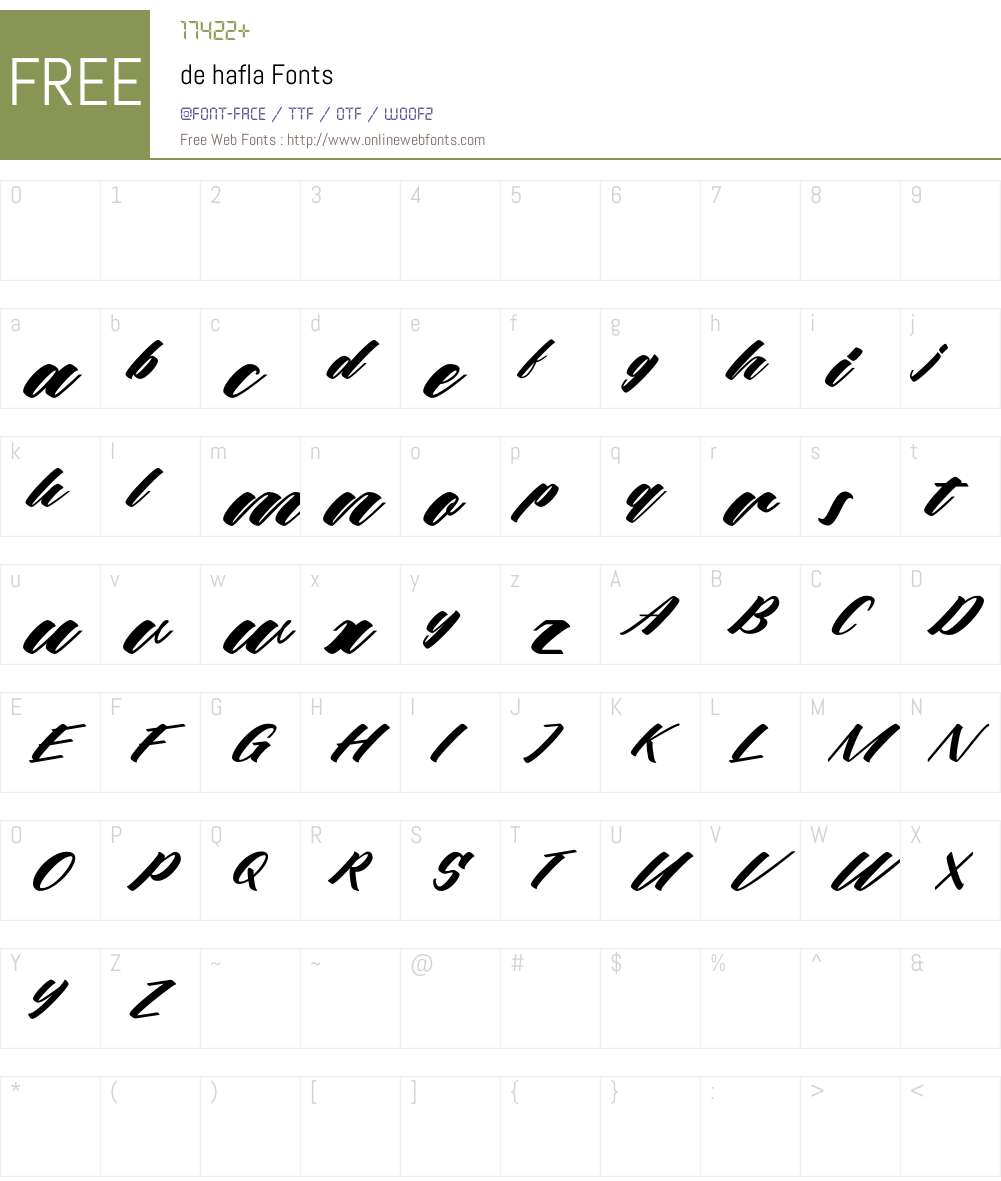 de hafla Font Screenshots