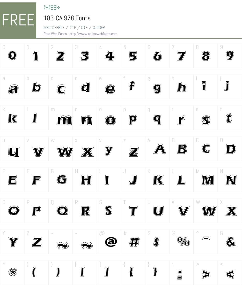 183-CAI978 Font Screenshots