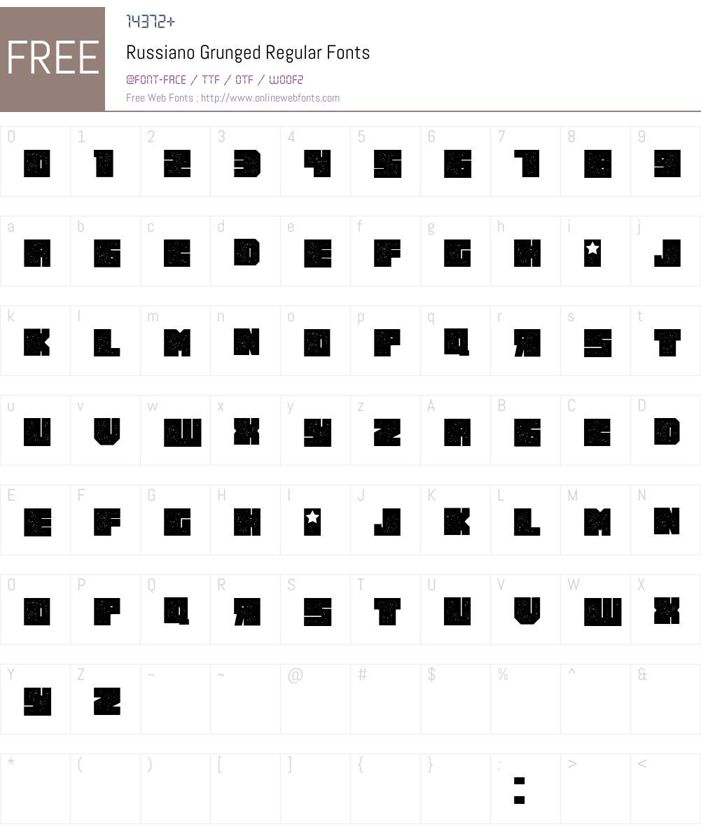 Russiano Grunged Font Screenshots
