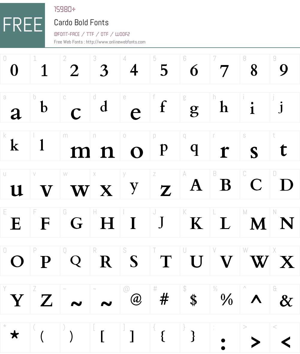 Cardo Font Screenshots