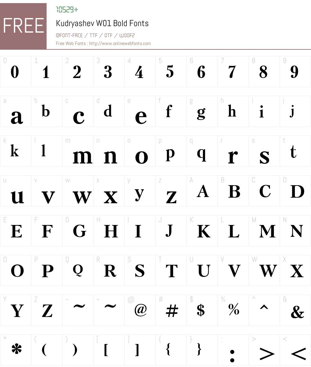 KudryashevW01-Bold Font Screenshots