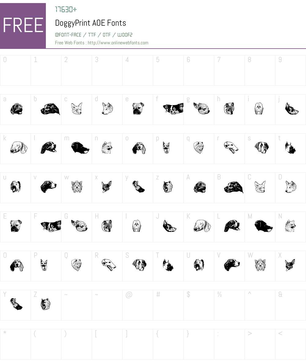 DoggyPrint AOE Font Screenshots