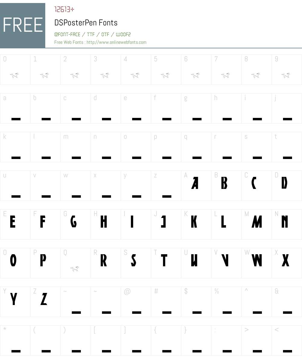 DSPosterPen Font Screenshots