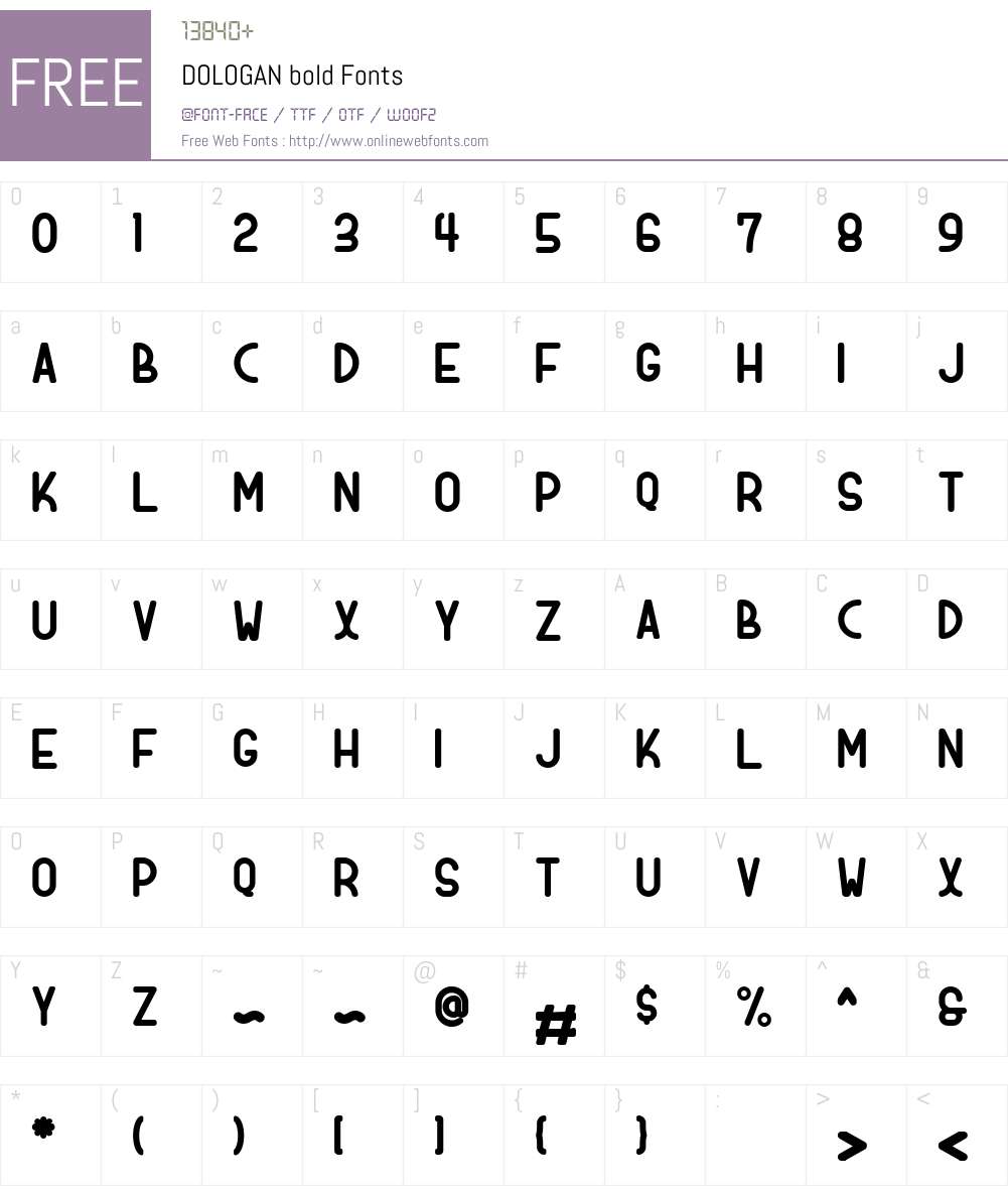 DOLOGAN bold Font Screenshots