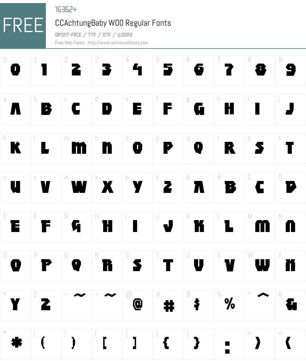 CCAchtungBabyW00-Regular Font Screenshots