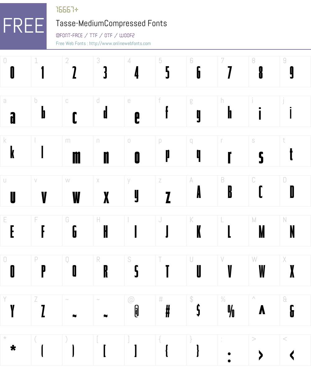 Tasse Font Screenshots