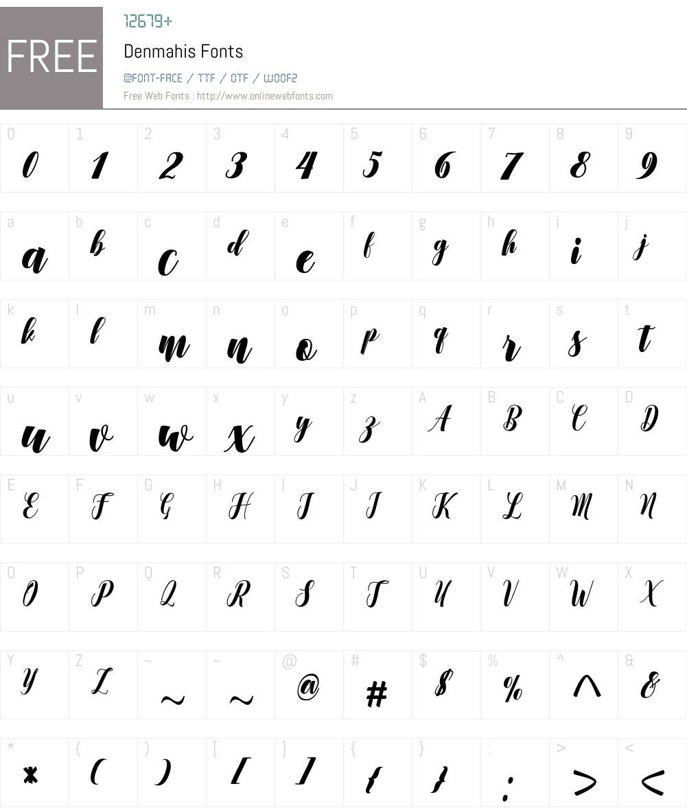 Denmahis Font Screenshots