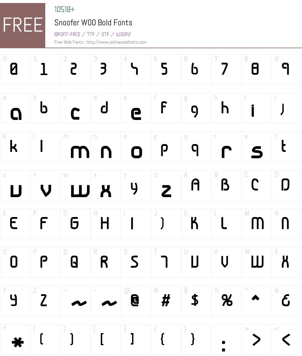 SnooferW00-Bold Font Screenshots