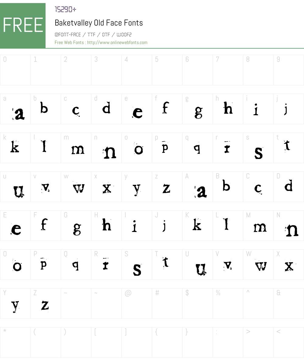 Baketvalley Old Face Font Screenshots