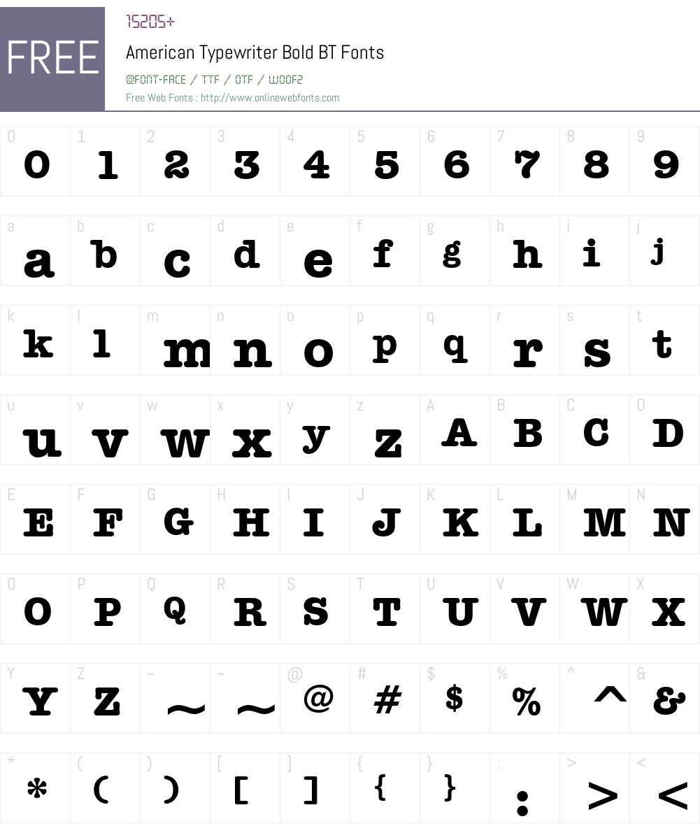 AmerType Md BT Font Screenshots