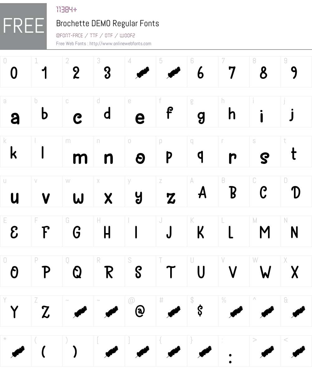 Brochette DEMO Font Screenshots