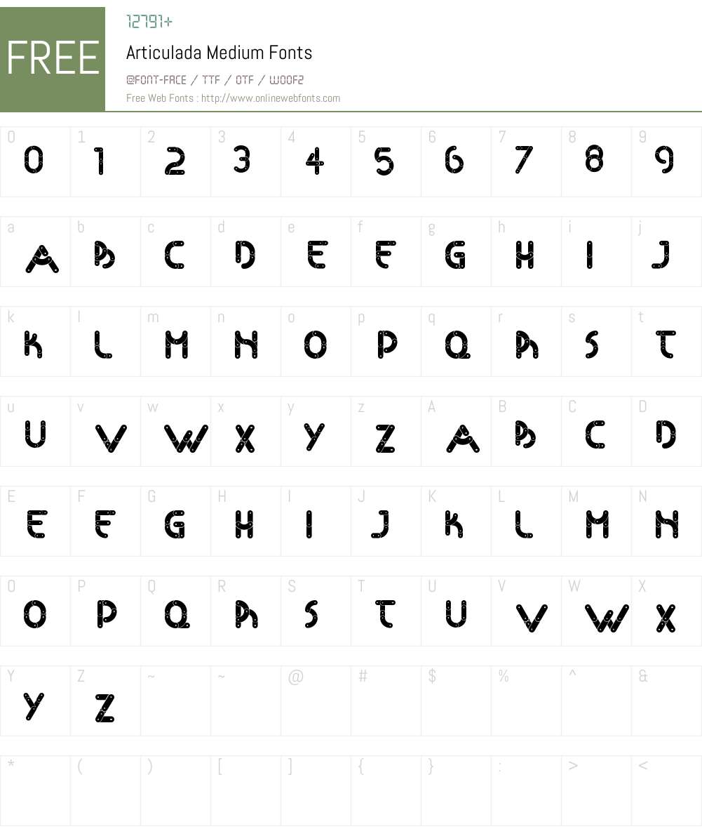 Articulada Font Screenshots
