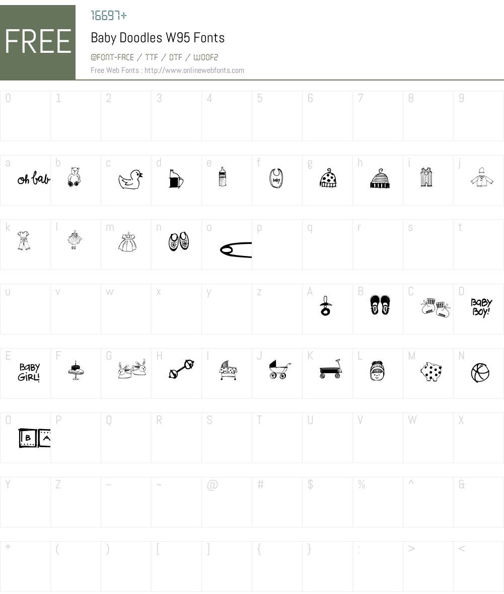 BabyDoodlesW95 Font Screenshots