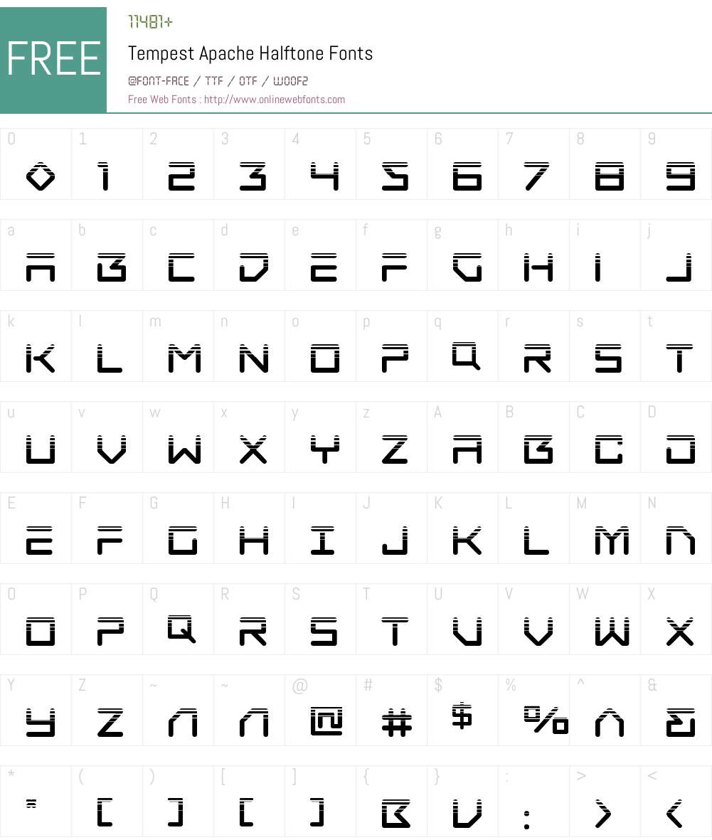 Tempest Apache Halftone Font Screenshots