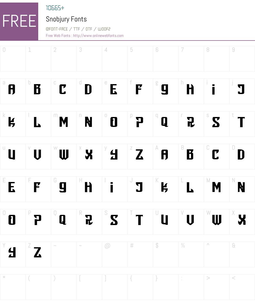 Snobjury Font Screenshots
