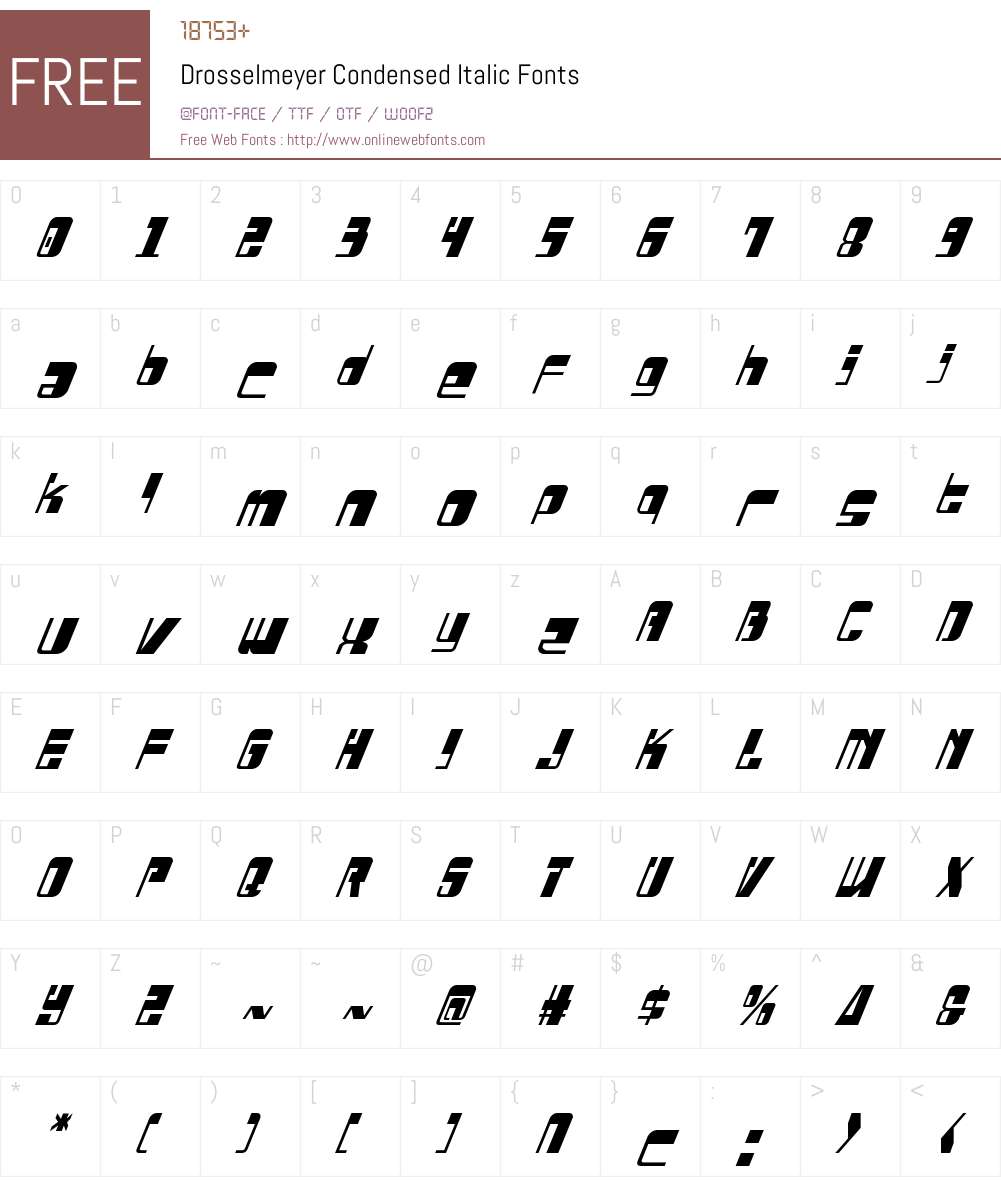 Drosselmeyer Condensed Italic Font Screenshots
