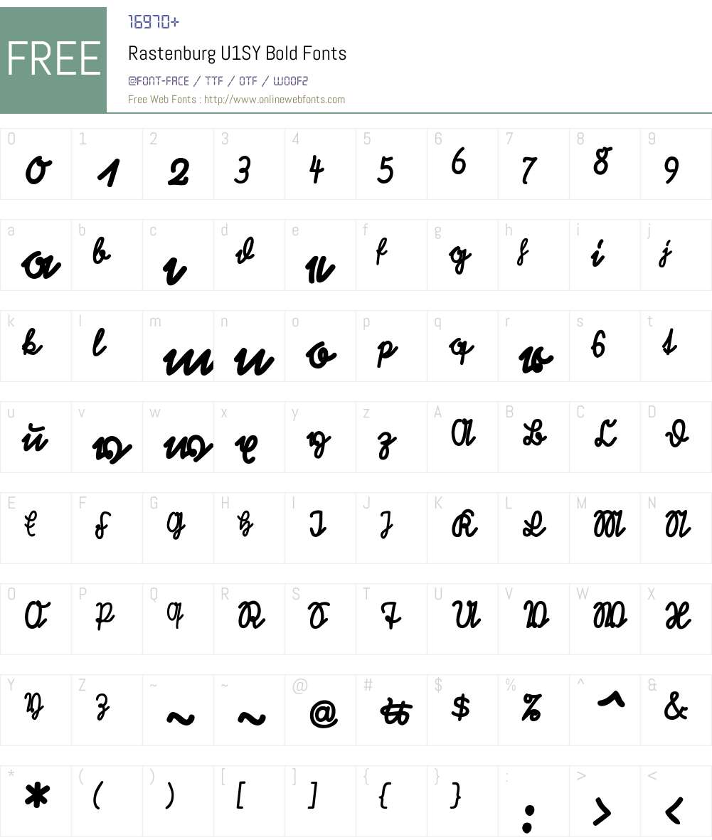 Rastenburg U1SY Font Screenshots