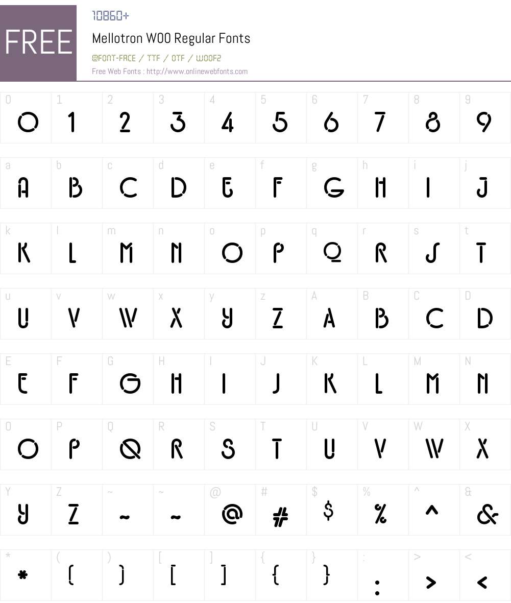 Mellotron Font Screenshots