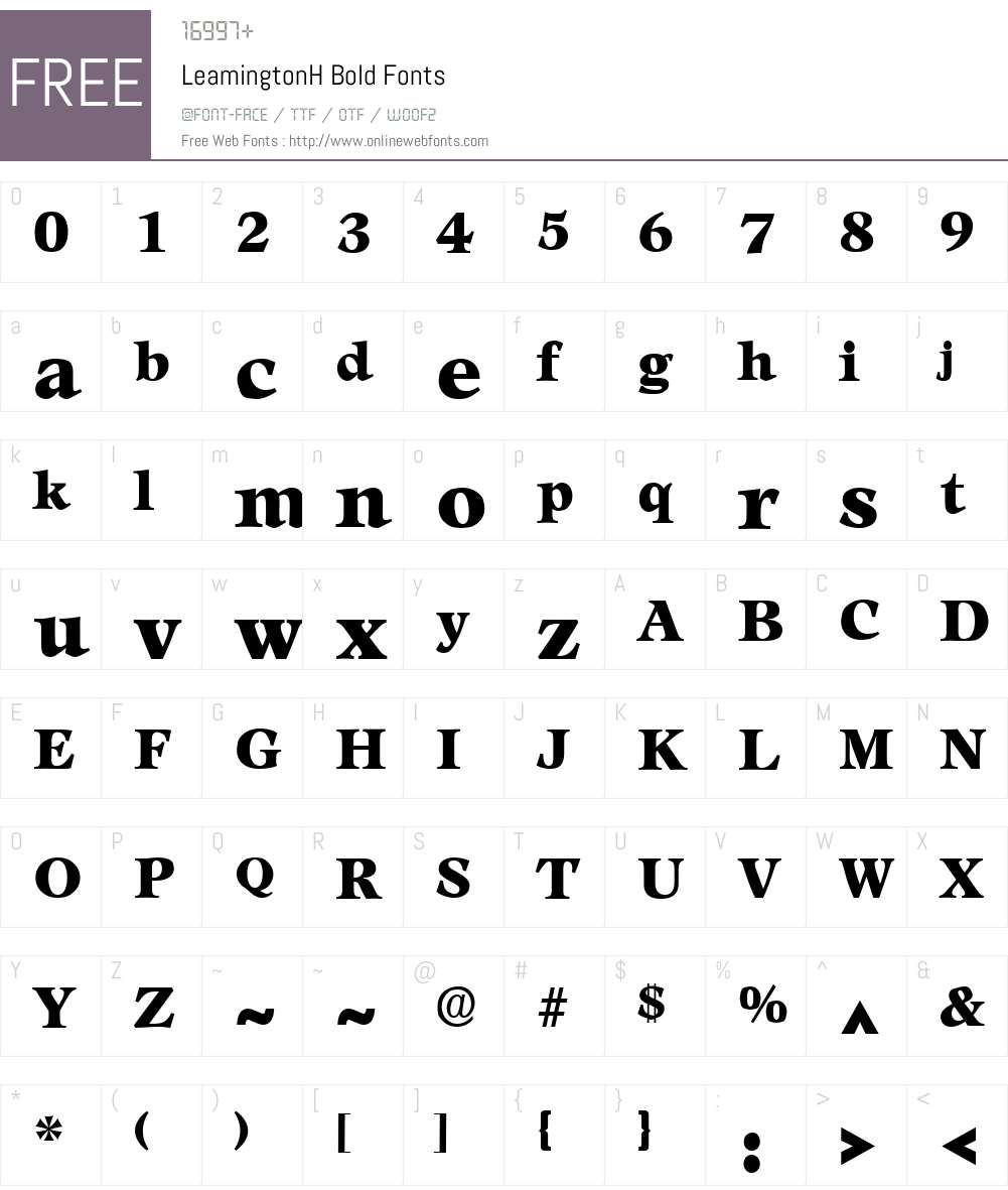 LeamingtonH Font Screenshots