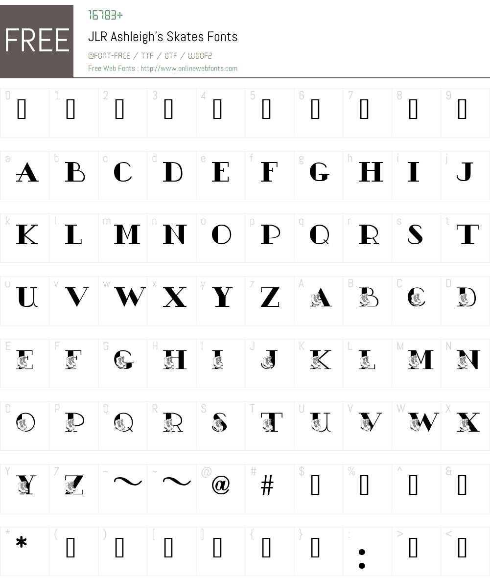 JLR Ashleigh's Skates Font Screenshots