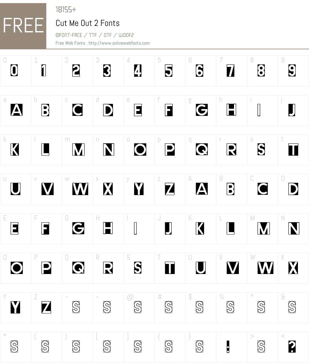 Cut Me Out 2 Font Screenshots