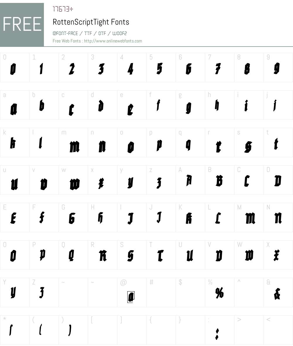 RottenScript Font Screenshots