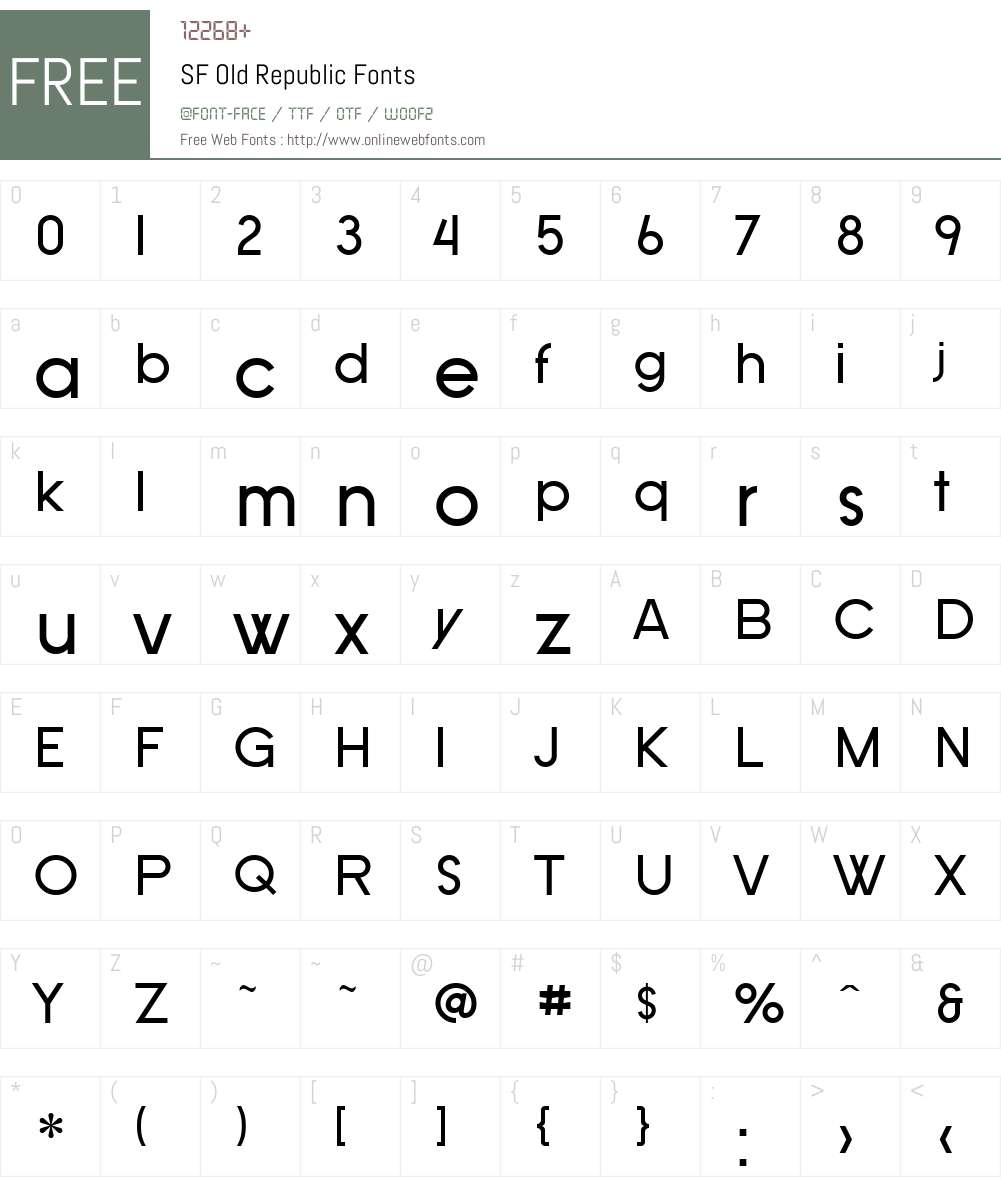 SF Old Republic Font Screenshots