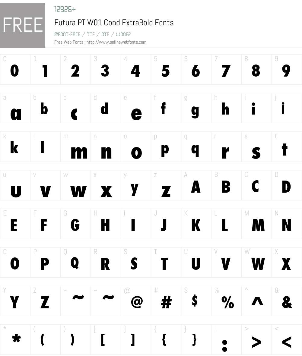 FuturaPTW01-CondExtraBold Font Screenshots