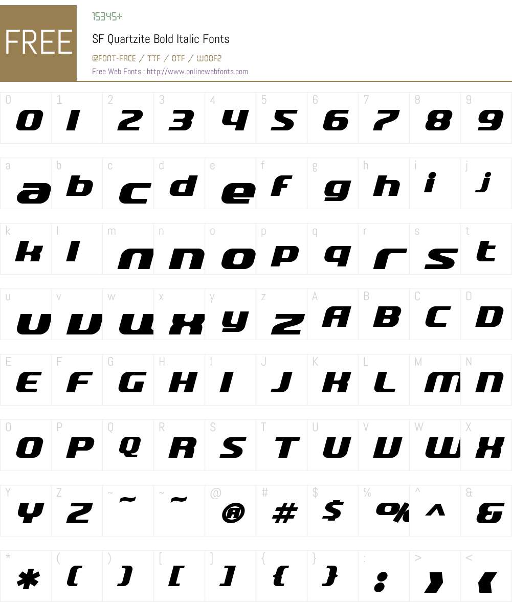 SF Quartzite Font Screenshots