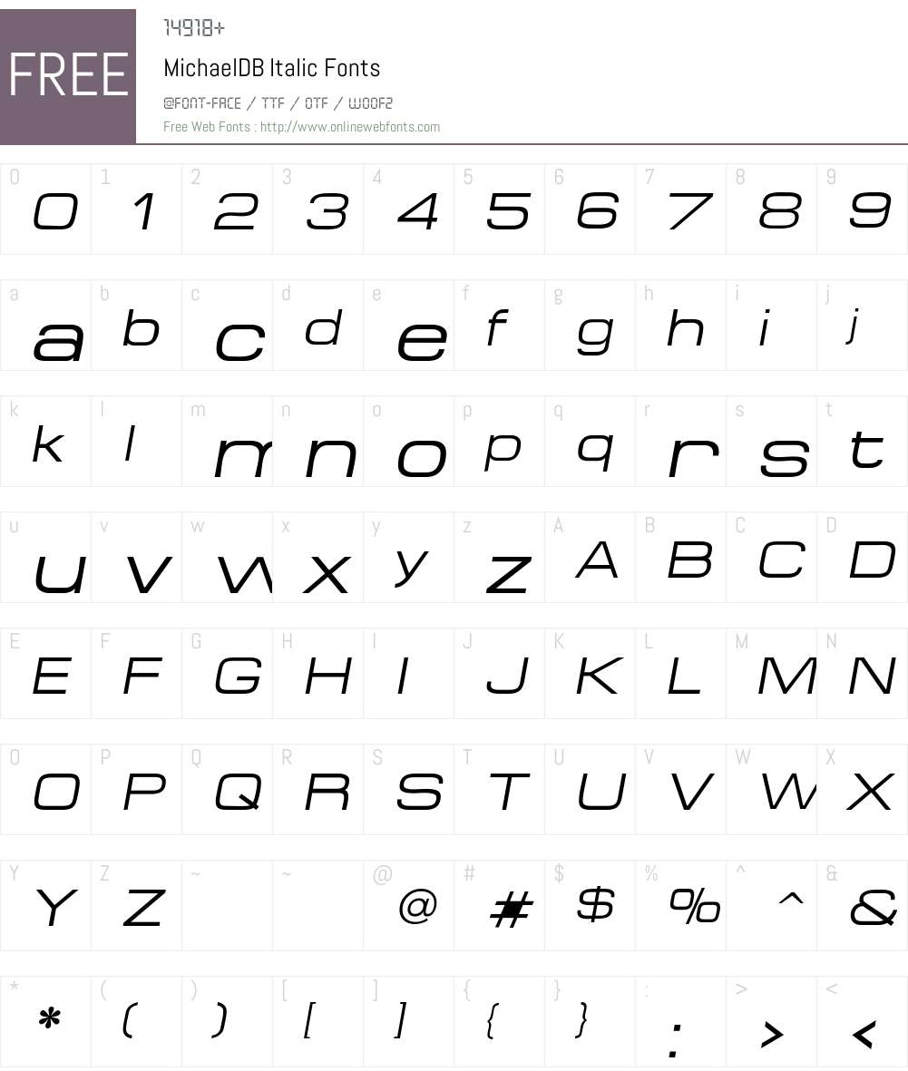 MichaelDB Font Screenshots