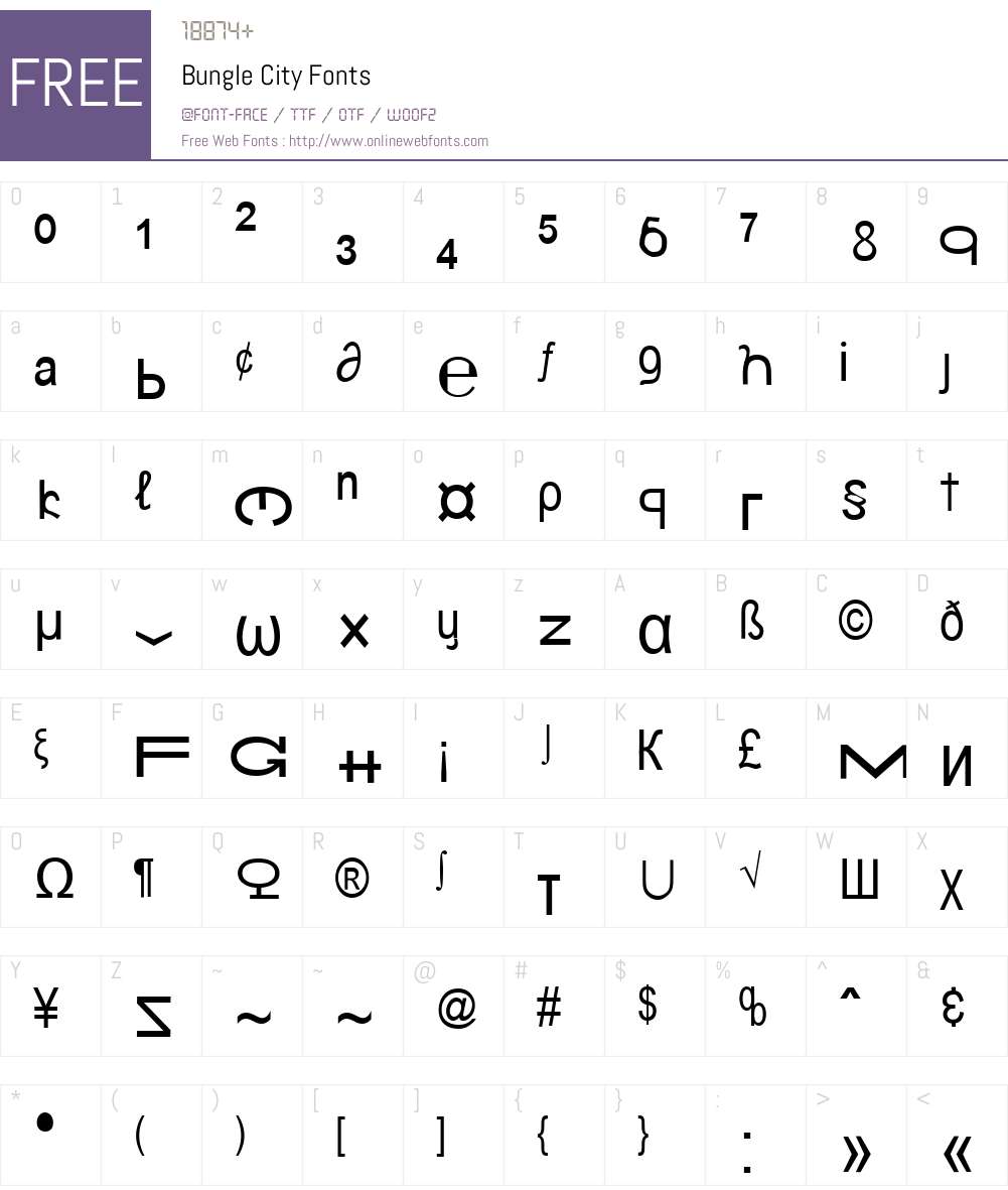Bungle City Font Screenshots
