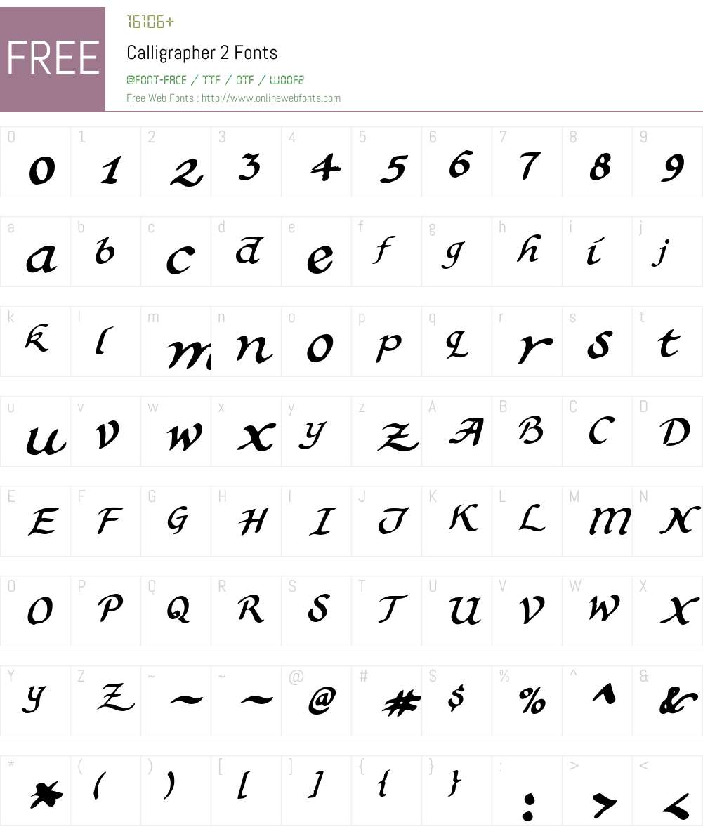 Calligrapher 2 Font Screenshots