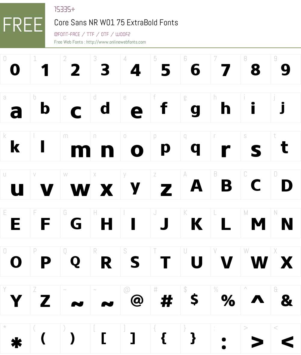 CoreSansNRW01-75ExtraBold Font Screenshots